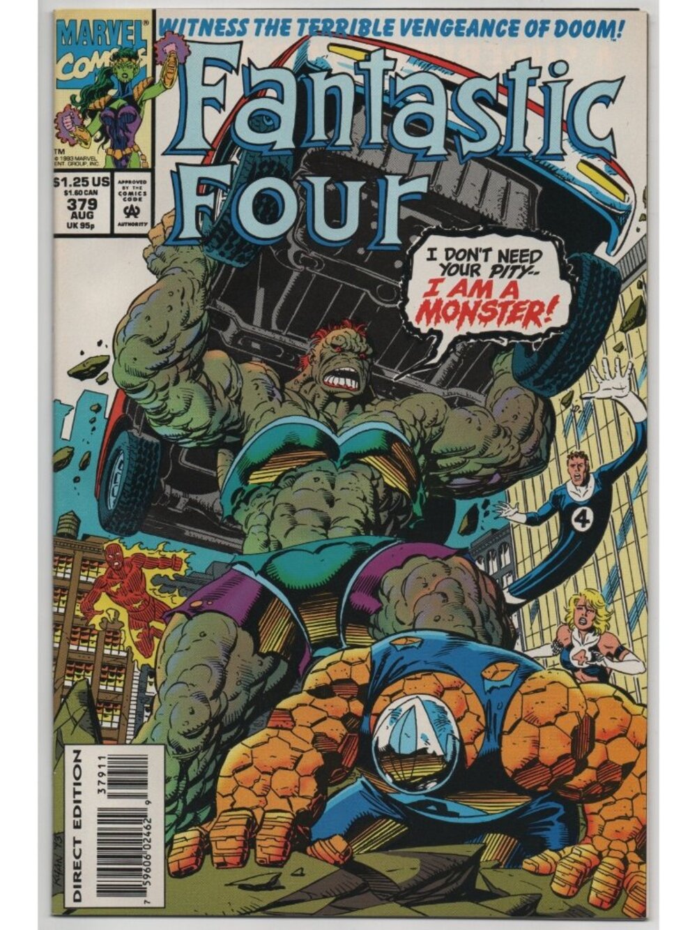 Fantastic Four 379 Marvel Comics 1993 VF 8.0 Doctor Doom Direct Edition